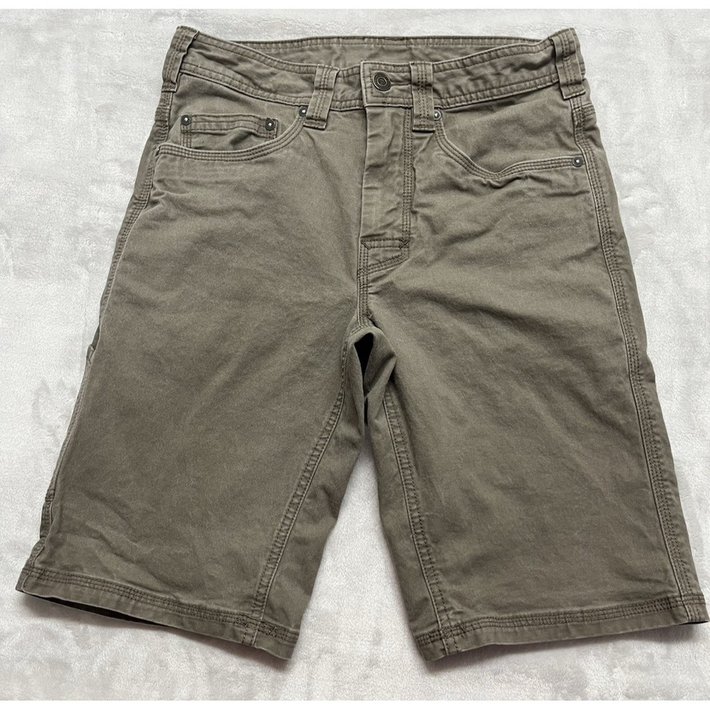 Prana Bronson Short Men 28 Mud Brown 11 inseam Stretch Canvas Outdoors